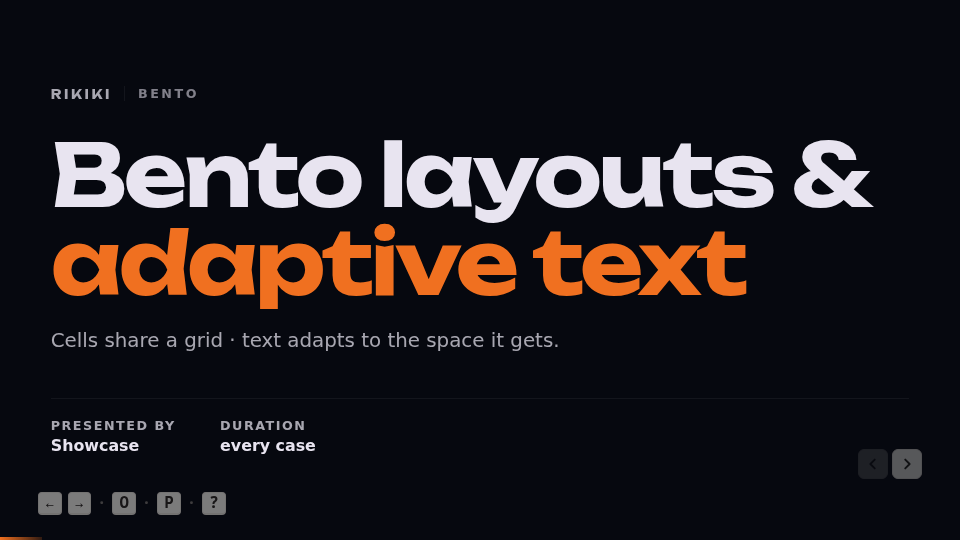 First slide of the Bento and adaptive text deck